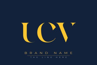 UCV soyut harf logosu tasarımı. Bu logo üç soyut harf tarafından tasarlanmıştır..