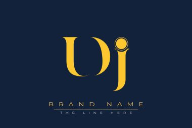UDJ soyut harf logosu tasarımı. Bu logo üç soyut harf tarafından tasarlanmıştır..