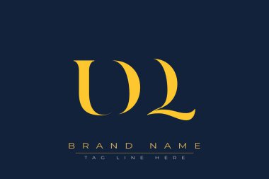 UDQ soyut harf logosu tasarımı. Bu logo üç soyut harf tarafından tasarlanmıştır..