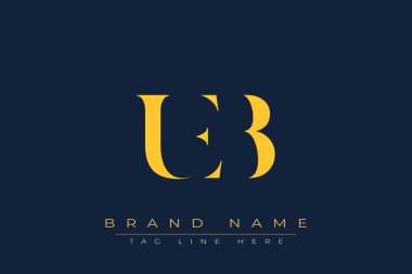 UEB soyut harf logosu tasarımı. Bu logo üç soyut harf tarafından tasarlanmıştır..