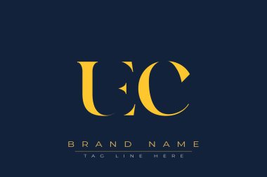 UEC soyut harf logosu tasarımı. Bu logo üç soyut harf tarafından tasarlanmıştır..