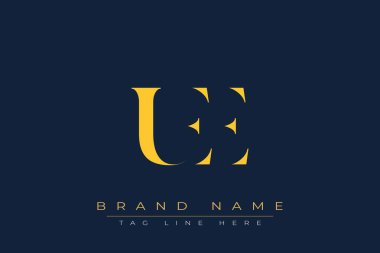 UEE soyut harf logosu tasarımı. Bu logo üç soyut harf tarafından tasarlanmıştır..