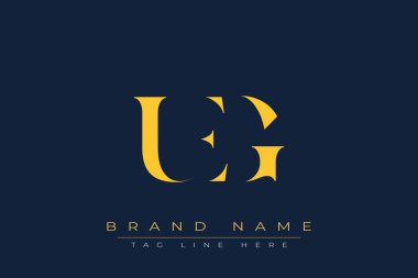 UEG soyut harf logosu tasarımı. Bu logo üç soyut harf tarafından tasarlanmıştır..