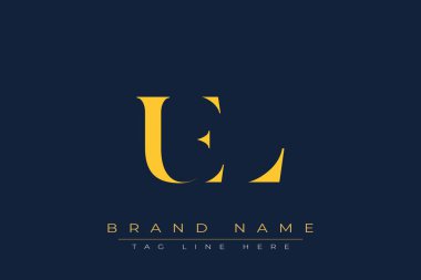 UEL soyut harf logosu tasarımı. Bu logo üç soyut harf tarafından tasarlanmıştır..