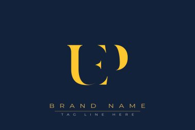 UEP soyut harf logosu tasarımı. Bu logo üç soyut harf tarafından tasarlanmıştır..