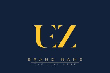 UEZ soyut harf logosu tasarımı. Bu logo üç soyut harf tarafından tasarlanmıştır..