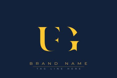 UFG soyut harf logosu tasarımı. Bu logo üç soyut harf tarafından tasarlanmıştır..