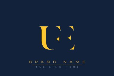 UFE soyut harf logosu tasarımı. Bu logo üç soyut harf tarafından tasarlanmıştır..
