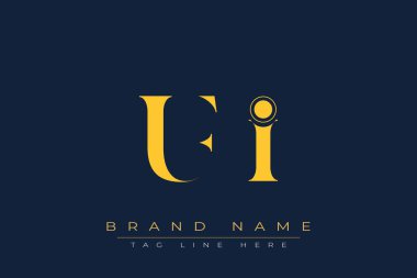 UFI soyut harf logosu tasarımı. Bu logo üç soyut harf tarafından tasarlanmıştır..