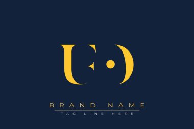 UFO soyut harf logosu tasarımı. Bu logo üç soyut harf tarafından tasarlanmıştır..