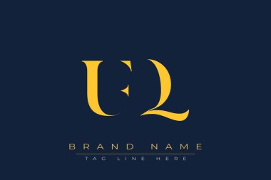 UFQ soyut harf logosu tasarımı. Bu logo üç soyut harf tarafından tasarlanmıştır..