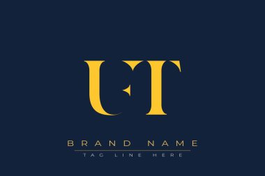 UFT soyut harf logosu tasarımı. Bu logo üç soyut harf tarafından tasarlanmıştır..
