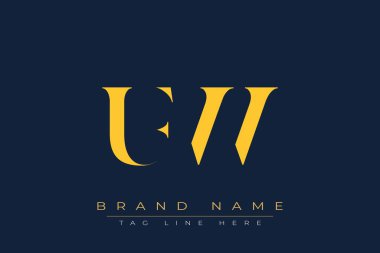 UFW soyut harf logosu tasarımı. Bu logo üç soyut harf tarafından tasarlanmıştır..