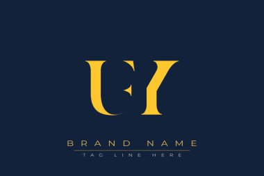 UFY soyut harf logosu tasarımı. Bu logo üç soyut harf tarafından tasarlanmıştır..