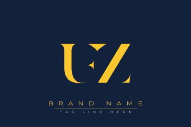 UFZ soyut harf logosu tasarımı. Bu logo üç soyut harf tarafından tasarlanmıştır..