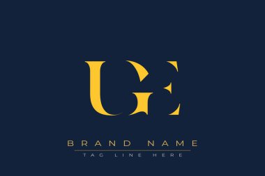 UGE soyut harf logosu tasarımı. Bu logo üç soyut harf tarafından tasarlanmıştır..