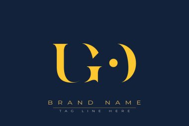 UGO soyut harf logosu tasarımı. Bu logo üç soyut harf tarafından tasarlanmıştır..