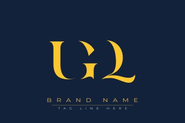 UGQ soyut harf logosu tasarımı. Bu logo üç soyut harf tarafından tasarlanmıştır..