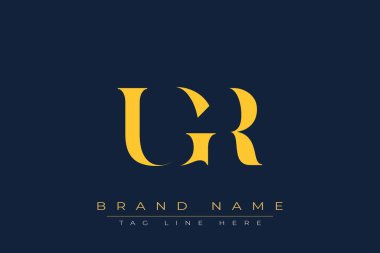 UGR soyut harf logosu tasarımı. Bu logo üç soyut harf tarafından tasarlanmıştır..