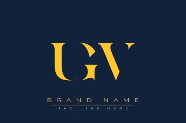 UGV soyut harf logosu tasarımı. Bu logo üç soyut harf tarafından tasarlanmıştır..