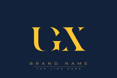 UGX soyut harf logosu tasarımı. Bu logo üç soyut harf tarafından tasarlanmıştır..