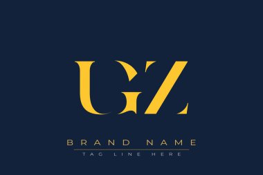 UGZ soyut harf logosu tasarımı. Bu logo üç soyut harf tarafından tasarlanmıştır..
