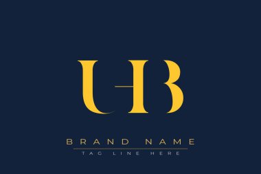 UHB soyut harf logosu tasarımı. Bu logo üç soyut harf tarafından tasarlanmıştır..
