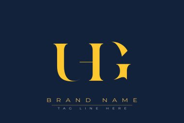 UHG soyut harf logosu tasarımı. Bu logo üç soyut harf tarafından tasarlanmıştır..