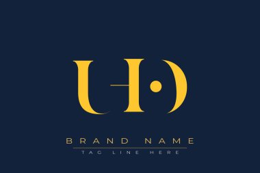 UHO soyut harf logosu tasarımı. Bu logo üç soyut harf tarafından tasarlanmıştır..