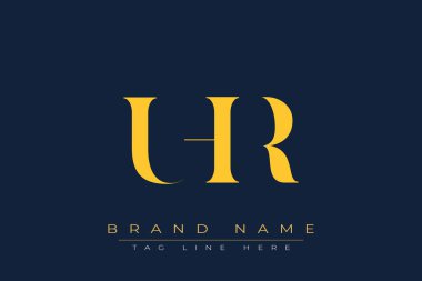 UHR soyut harf logosu tasarımı. Bu logo üç soyut harf tarafından tasarlanmıştır..