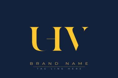 UHV soyut harf logosu tasarımı. Bu logo üç soyut harf tarafından tasarlanmıştır..