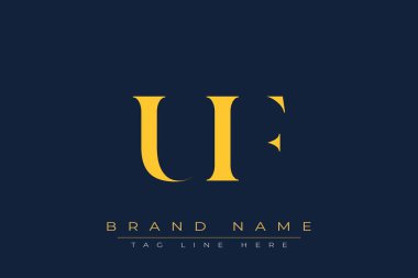 UIF soyut harf logosu tasarımı. Bu logo üç soyut harf tarafından tasarlanmıştır..