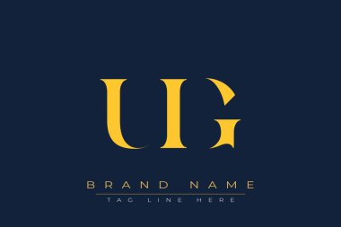 UIG soyut harf logosu tasarımı. Bu logo üç soyut harf tarafından tasarlanmıştır..