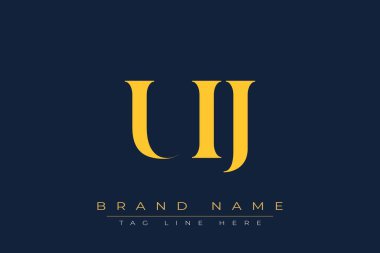 UIJ soyut harf logosu tasarımı. Bu logo üç soyut harf tarafından tasarlanmıştır..