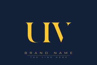 UIV soyut harf logosu tasarımı. Bu logo üç soyut harf tarafından tasarlanmıştır..