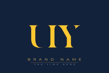 UIY soyut harf logosu tasarımı. Bu logo üç soyut harf tarafından tasarlanmıştır..