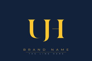UJH soyut harf logosu tasarımı. Bu logo üç soyut harf tarafından tasarlanmıştır..