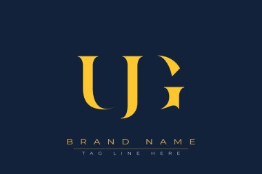 UJG soyut harf logosu tasarımı. Bu logo üç soyut harf tarafından tasarlanmıştır..