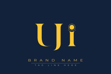 UJI soyut harf logosu tasarımı. Bu logo üç soyut harf tarafından tasarlanmıştır..