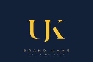 UJK soyut harf logosu tasarımı. Bu logo üç soyut harf tarafından tasarlanmıştır..
