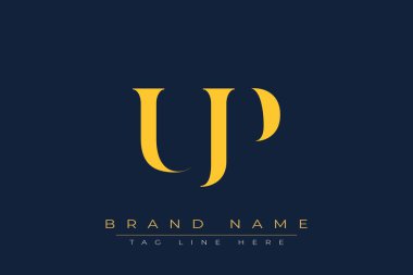UJP soyut harf logosu tasarımı. Bu logo üç soyut harf tarafından tasarlanmıştır..