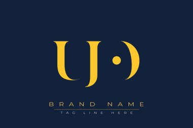 UJO soyut harf logosu tasarımı. Bu logo üç soyut harf tarafından tasarlanmıştır..