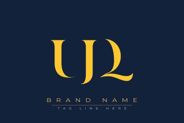 UJQ soyut harf logosu tasarımı. Bu logo üç soyut harf tarafından tasarlanmıştır..