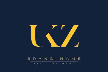 UKZ soyut harf logosu tasarımı. Bu logo üç soyut harf tarafından tasarlanmıştır..
