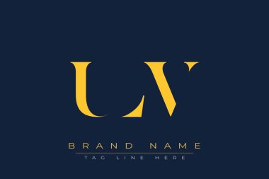 ULV soyut harf logosu tasarımı. Bu logo üç soyut harf tarafından tasarlanmıştır..