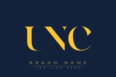 UNC soyut harf logosu tasarımı. Bu logo üç soyut harf tarafından tasarlanmıştır..