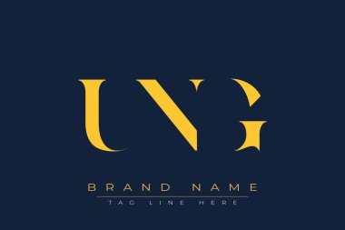 UNG soyut harf logosu tasarımı. Bu logo üç soyut harf tarafından tasarlanmıştır..
