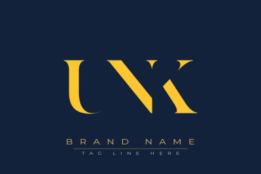 UNK soyut harf logosu tasarımı. Bu logo üç soyut harf tarafından tasarlanmıştır..