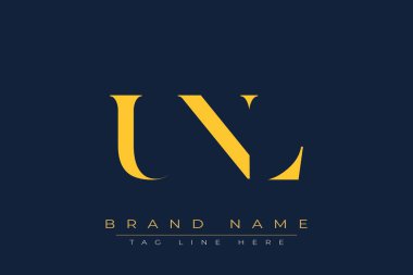 UNL soyut harf logosu tasarımı. Bu logo üç soyut harf tarafından tasarlanmıştır..