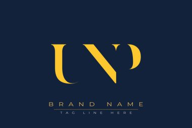 UNP soyut harf logosu tasarımı. Bu logo üç soyut harf tarafından tasarlanmıştır..